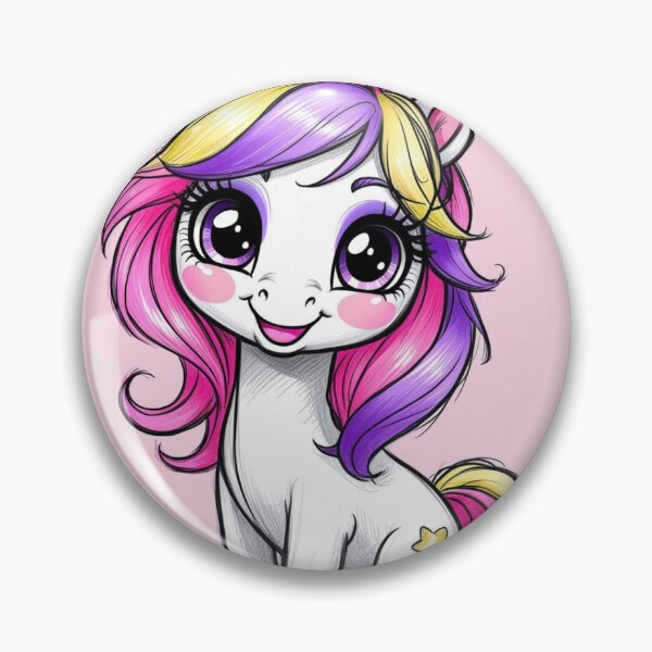 Item preview, Cute Kawaii Baby Unicorn with Pastel Rainbow Mane designed and sold by Uniquely Yours.