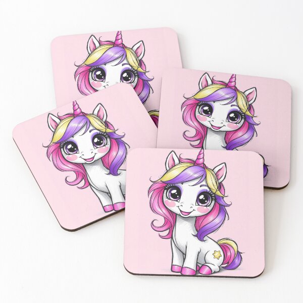 Item preview, Cute Kawaii Baby Unicorn with Pastel Rainbow Mane designed and sold by Uniquely Yours.