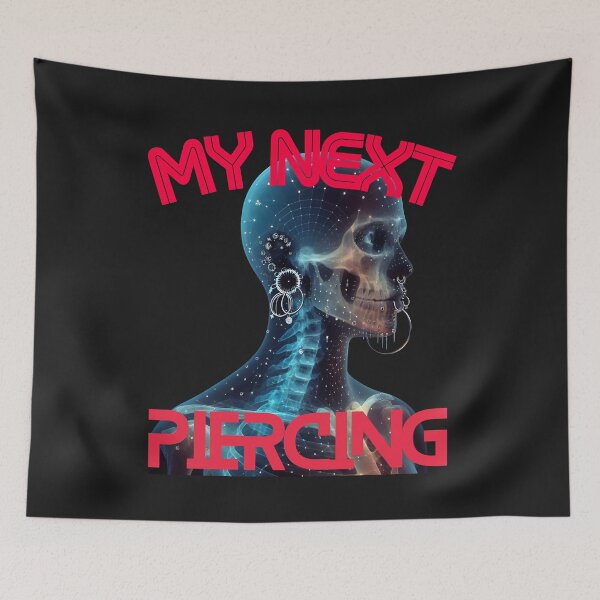 Item preview, My Next Piercing X-Ray Skull | Alternative Goth Punk Body Art Design designed and sold by Genius Geek.