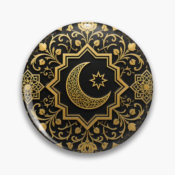 Item preview, Elegant Gold & Black Islamic Geometric Pattern Sticker designed and sold by Abdullah4569.