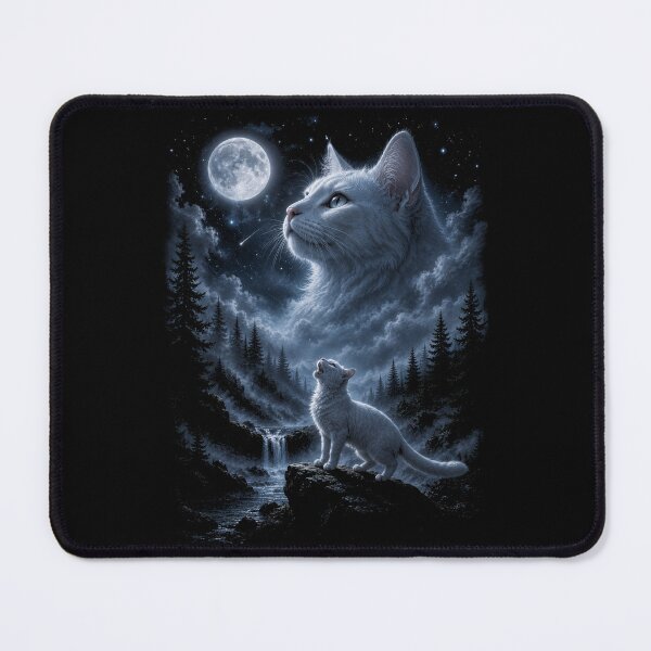 Item preview, white Cat Howling at Moon 90's Retro designed and sold by Kladhadredo.