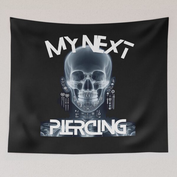 Item preview, My Next Piercing X-Ray Skull | Tattoo Rock Band Goth Punk Body Art Design designed and sold by Genius Geek.