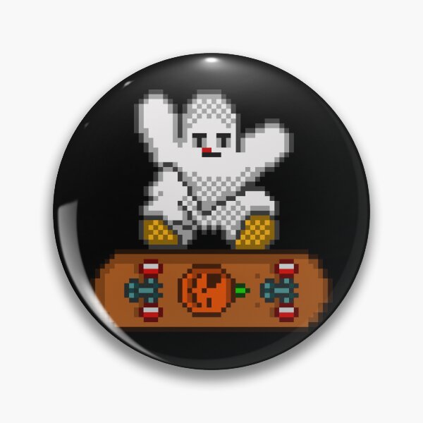 Item preview, Spooky Skater Ghost Halloween Skateboard 8 Bit designed and sold by RetroRlx.