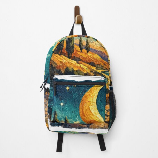Item preview, Moonlit Horizon Dreams – Textured Impasto Sunset & Celestial Landscape with Elegant Silhouette designed and sold by designbyuzi.