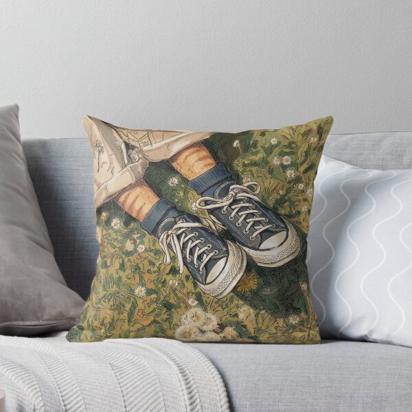 Item preview, Sneakers in Daisy Meadow Illustration | Vintage Spring Field Art designed and sold by Butterfly-Dream.