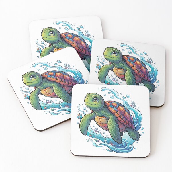 Item preview, Vibrant Sea Turtle Swimming in Splash of Water - Ocean Wildlife Vector Art designed and sold by VibranPalette.