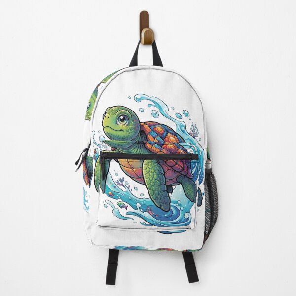 Item preview, Vibrant Sea Turtle Swimming in Splash of Water - Ocean Wildlife Vector Art designed and sold by VibranPalette.