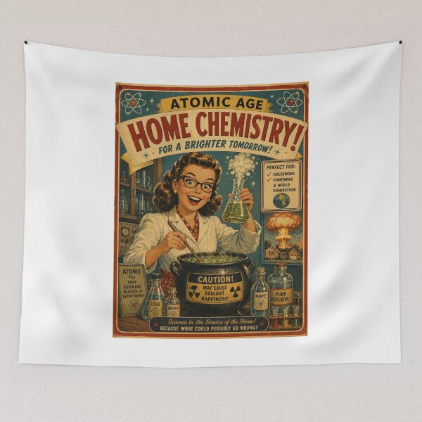 Item preview, Atomic Age Home Chemistry Vintage Retro Science Poster Art designed and sold by Mediagraphic.