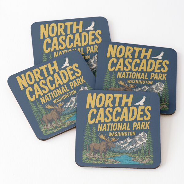 Item preview, North Cascades National Park Washington Cute Moose Landscape designed and sold by HowToCanadian.