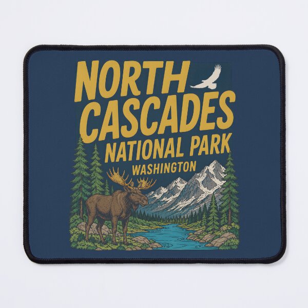 Item preview, North Cascades National Park Washington Cute Moose Landscape designed and sold by HowToCanadian.