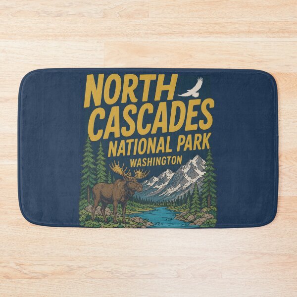 Item preview, North Cascades National Park Washington Cute Moose Landscape designed and sold by HowToCanadian.