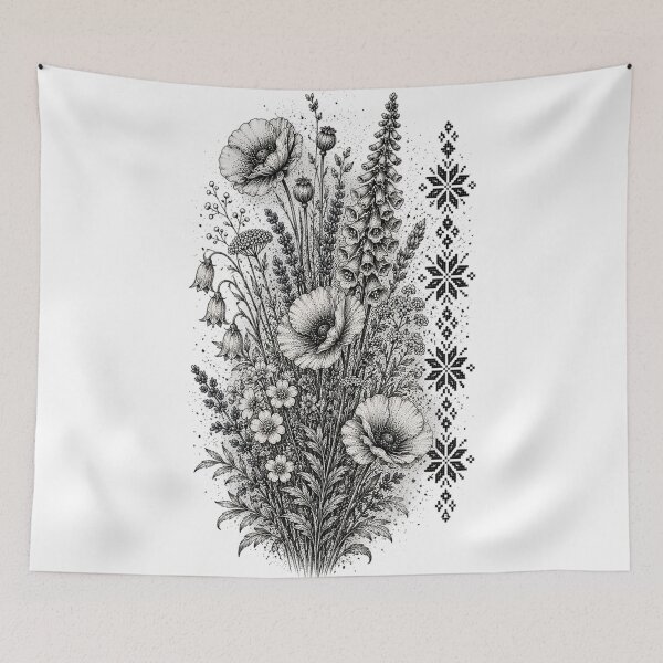 Item preview, Poppy Foxglove Wildflowers designed and sold by PetalGarden.