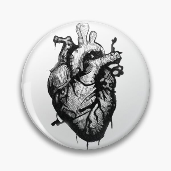 Item preview, Dark Anatomic Heart | Gothic Heart Illustration | Black and White Tattoo Style designed and sold by Marianarcezar.