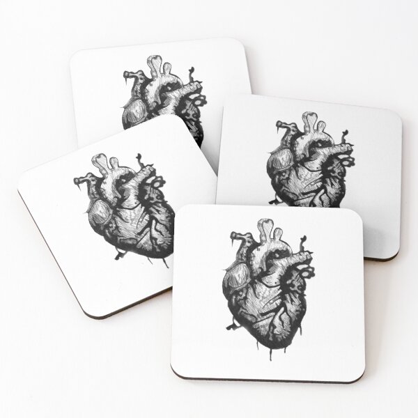 Item preview, Dark Anatomic Heart | Gothic Heart Illustration | Black and White Tattoo Style designed and sold by Marianarcezar.
