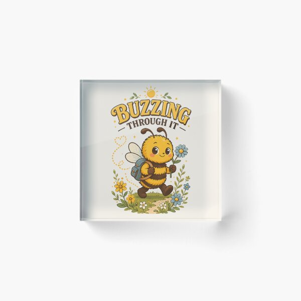 Artikelvorschau, Summende Biene – Niedliche Retro-Vintage-SVG-Illustration für T-Shirts mit inspirierendem Bienenmotiv und floraler Bienenmotiv entworfen und verkauft von  MAD's Recreation Studio.