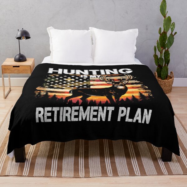 Item preview, Hunting Is My Retirement Plan - Deer American Flag Art designed and sold by BendyBeasts.