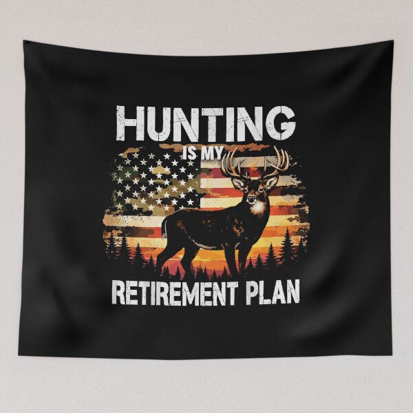 Item preview, Hunting Is My Retirement Plan - Deer American Flag Art designed and sold by BendyBeasts.