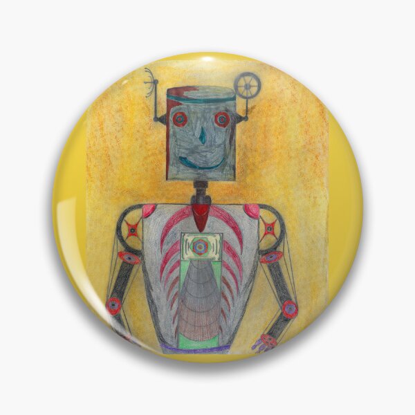 Item preview, smiling robot designed and sold by Haxson37art.