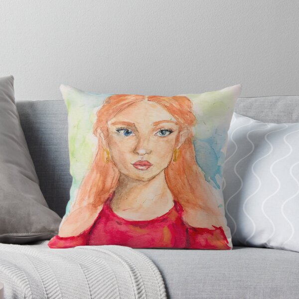 Item preview, Redhead Girl - Blue eyes portrait Ilustration  designed and sold by lilylightstudio.