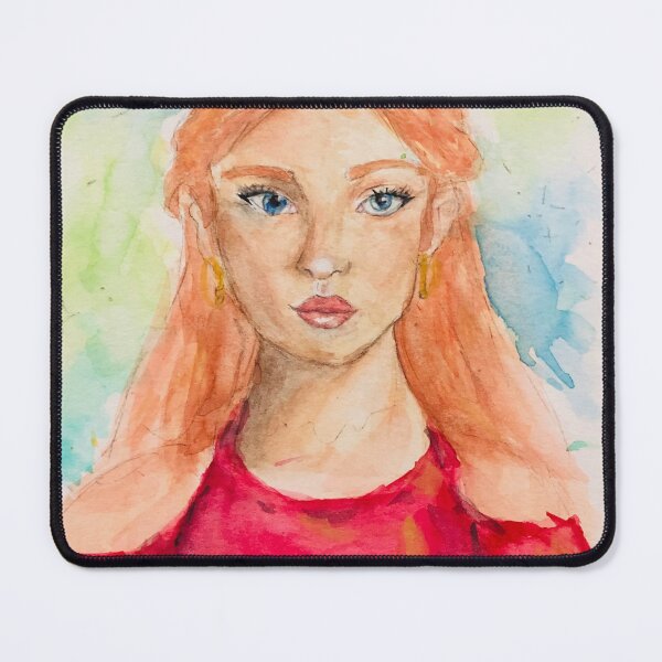 Item preview, Redhead Girl - Blue eyes portrait Ilustration designed and sold by lilylightstudio.
