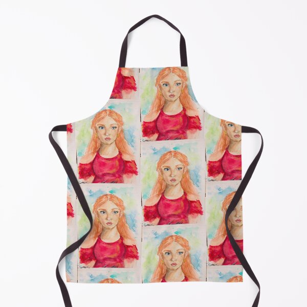 Item preview, Redhead Girl - Blue eyes portrait Ilustration designed and sold by lilylightstudio.