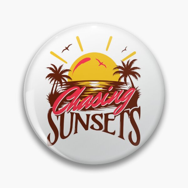 Item preview, Chasing Sunsets Miami Vice 80s Retro Pink Sunset Palm Trees Art designed and sold by illeN-Art-World.