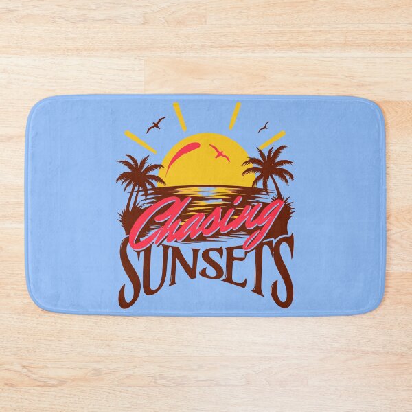 Item preview, Chasing Sunsets Miami Vice 80s Retro Pink Sunset Palm Trees Art designed and sold by illeN-Art-World.