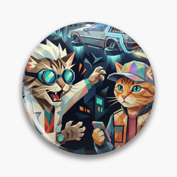 Item preview, Retro futuristic science fiction poster with time-traveling cats designed and sold by TheCoolCatsMx.