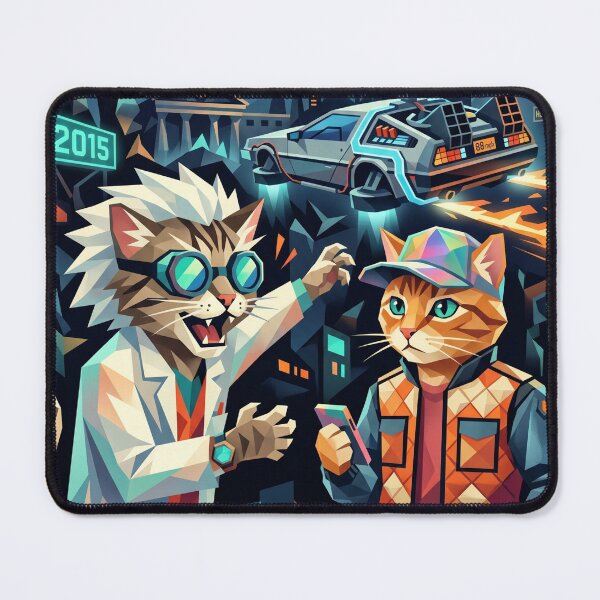 Item preview, Retro futuristic science fiction poster with time-traveling cats designed and sold by TheCoolCatsMx.