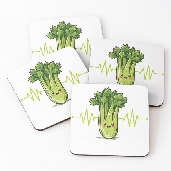 Item preview, Cute Celery Heartbeat Healthy Vegetable Cartoon  designed and sold by Moizento.