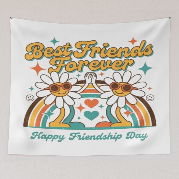 Item preview, Groovy Retro "Best Friends Forever" - 70s Daisy Power designed and sold by InspiredCreatives.
