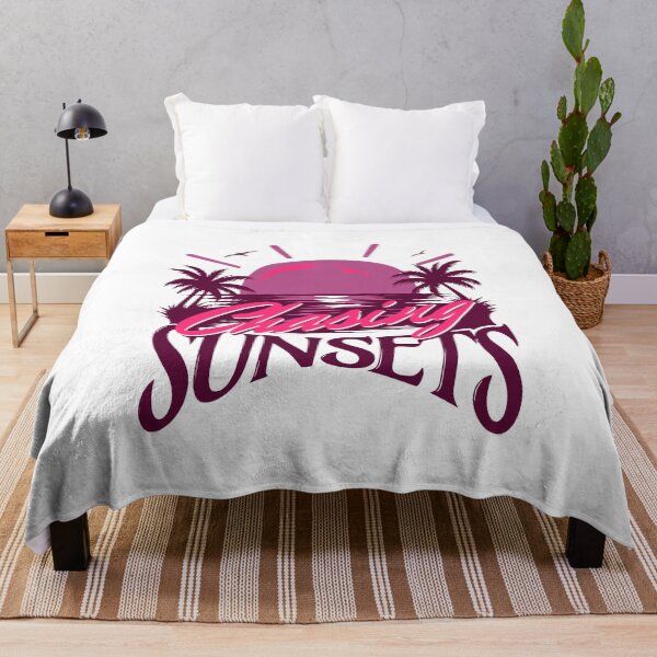 Item preview, Chasing Sunsets Vaporwave Aesthetic Pink Neon Tropical Beach Sunset designed and sold by illeN-Art-World.