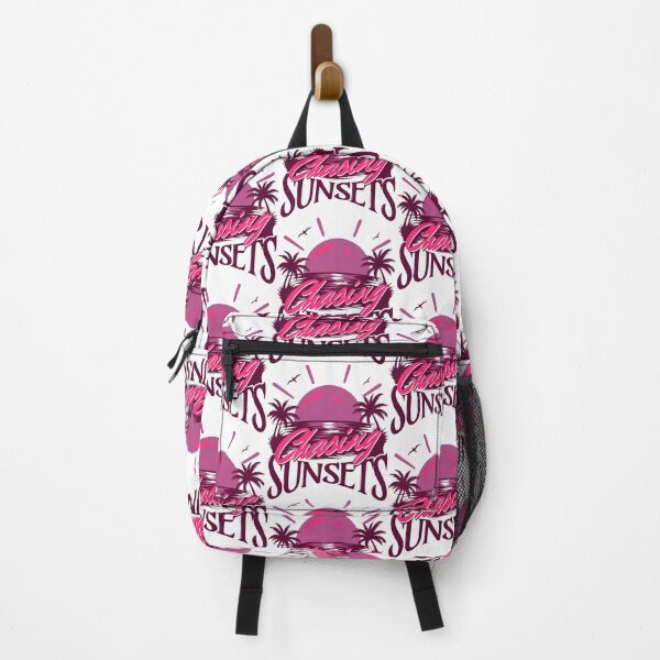 Item preview, Chasing Sunsets Vaporwave Aesthetic Pink Neon Tropical Beach Sunset designed and sold by illeN-Art-World.