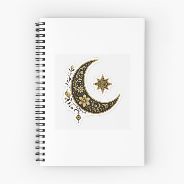 Item preview, Minimal Islamic Crescent Moon with Floral Arabic Pattern Sticker designed and sold by Abdullah4569.