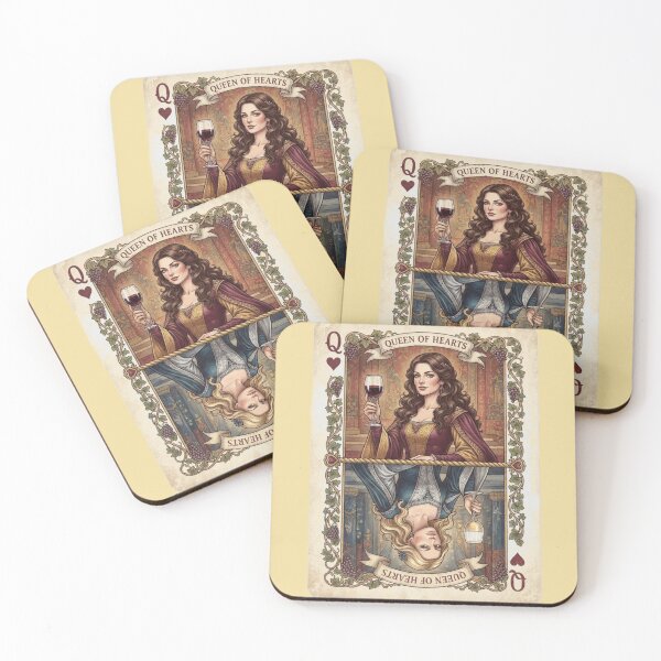 Item preview, Vintage Queen Of Hearts Card Retro Medieval Wine Art designed and sold by Evelashop.