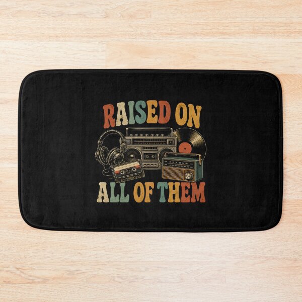 Item preview, Raised On All Of Them, Gifts for Retro Music Lovers Vintage Cassette & Vinyl Design designed and sold by Lina Caro.