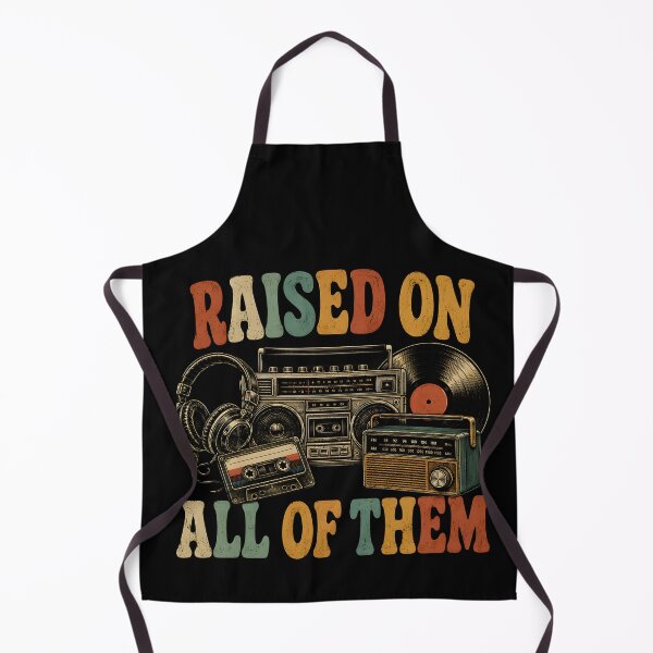 Item preview, Raised On All Of Them, Gifts for Retro Music Lovers Vintage Cassette & Vinyl Design designed and sold by Lina Caro.