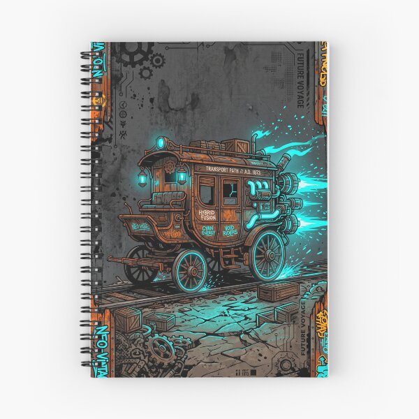 Item preview, Futuristic Neon Steampunk Fusion Wagon Street Art designed and sold by Pride Emblem Prints.