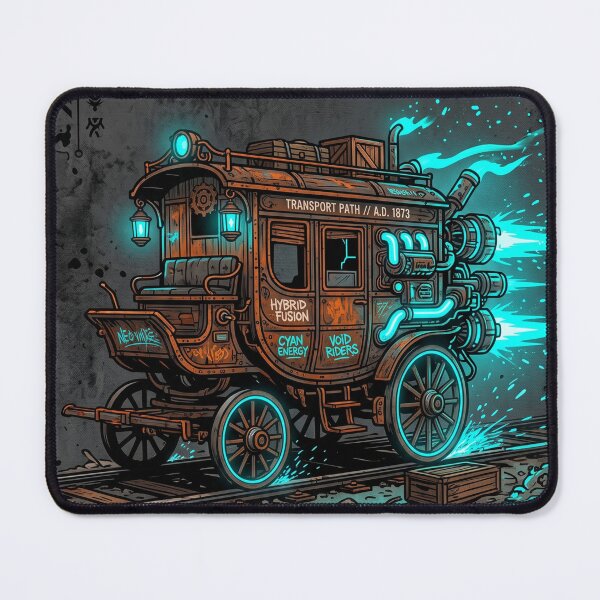 Item preview, Futuristic Neon Steampunk Fusion Wagon Street Art designed and sold by Pride Emblem Prints.