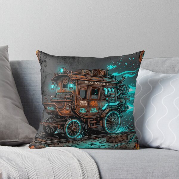 Item preview, Futuristic Neon Steampunk Fusion Wagon Street Art designed and sold by Pride Emblem Prints.