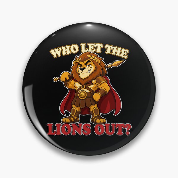 Item preview, Who Let the Lions Out Funny Lion Gladiator Mascot designed and sold by Karma Design.