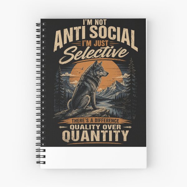 Item preview, I'm Not Antisocial I'm Just Selective – Wolf Vintage Graphic T-Shirt designed and sold by Eljonas77.
