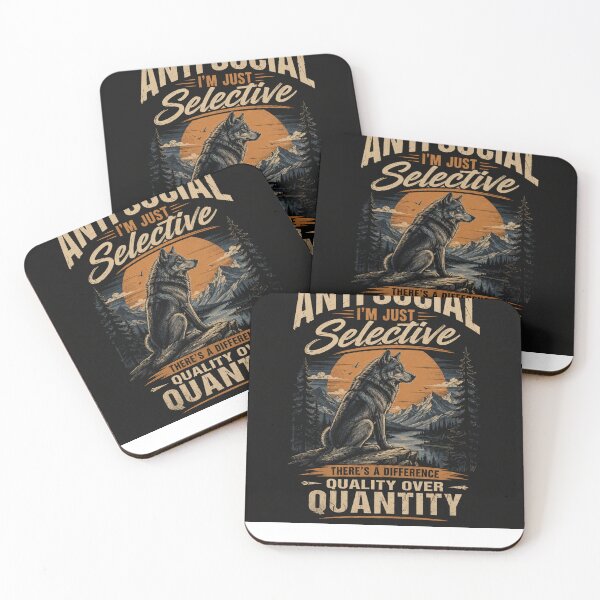 Item preview, I'm Not Antisocial I'm Just Selective – Wolf Vintage Graphic T-Shirt designed and sold by Eljonas77.