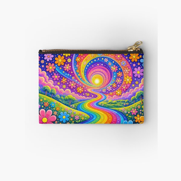 Item preview, Psychedelic Rainbow Road Flower Meadow Landscape Art designed and sold by Far Out Goods.