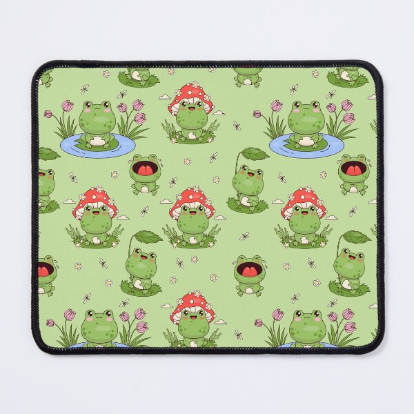Item preview, Cute Frog Kawaii Style Artwork - Seamless Print designed and sold by TheArtsyUniverse.