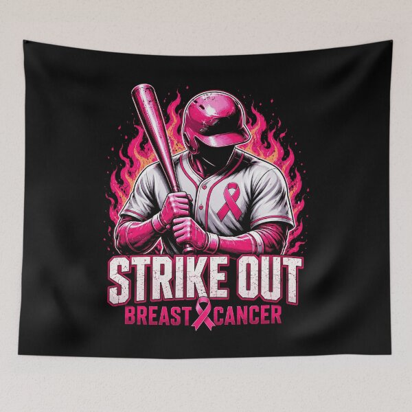 Item preview, Strike Out Breast Cancer Baseball  | Pink Ribbon Batter | Baseball Breast Cancer Awareness Gift designed and sold by 76Valeria.