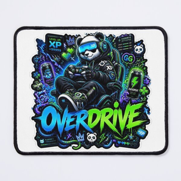 Item preview, PANDA OVERDRIVE Gaming Panda Sticker | Neon Cyber Gamer Graffiti Streetwear Design designed and sold by Stylestickers55.