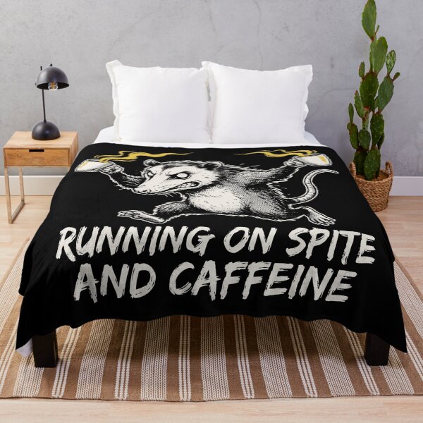 Item preview, Running On Spite And Caffeine Opossum Grunge Dark Humor designed and sold by cabana.space.