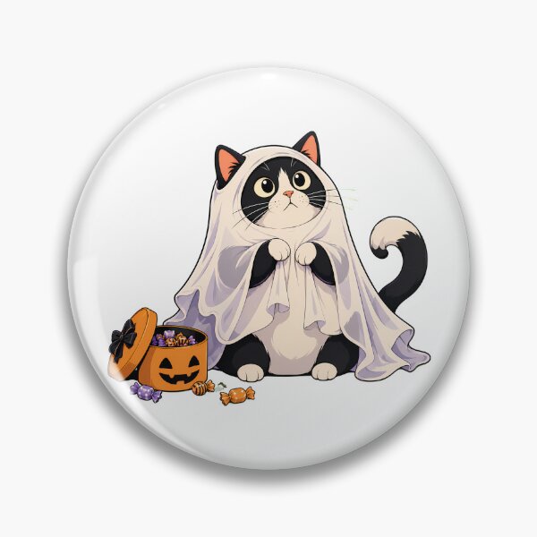 Item preview, Ghost Tuxedo Kitty Halloween Candy Bucket designed and sold by chattsuede.
