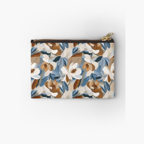 Item preview, Cream Brown and Blue Abstract Floral designed and sold by Abizola.